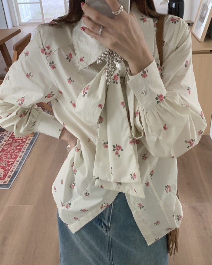 Floral scarf blouse