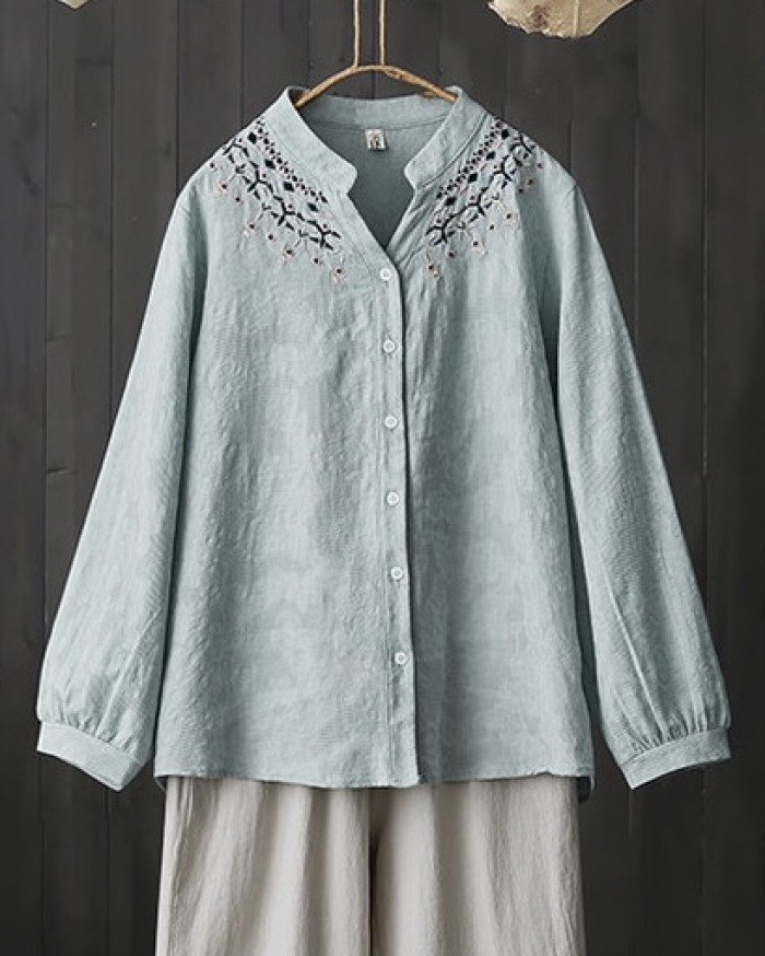 LM+ Embroidery detail blouse