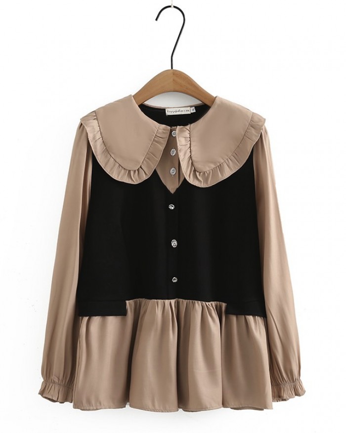 LM+ Combination babydoll blouse