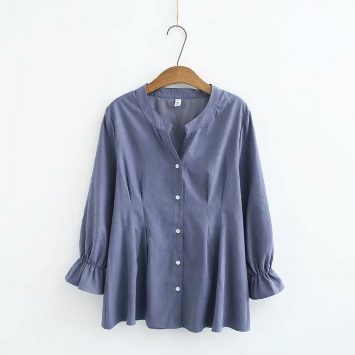 LM+ Fluted Sleeve Blouse