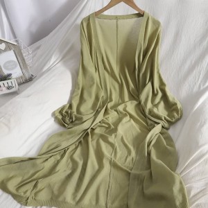 Long knit cardigan