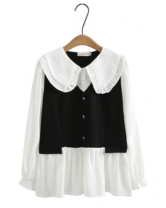 LM+ Combination babydoll blouse