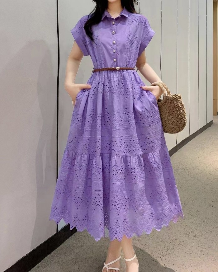 Eyelet dress with inner slipdress