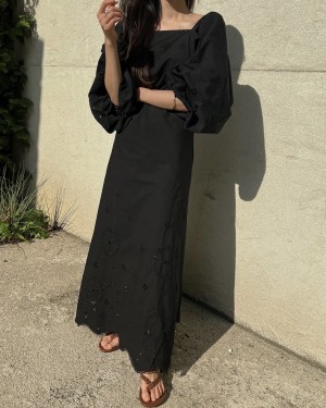 Long eyelet dress