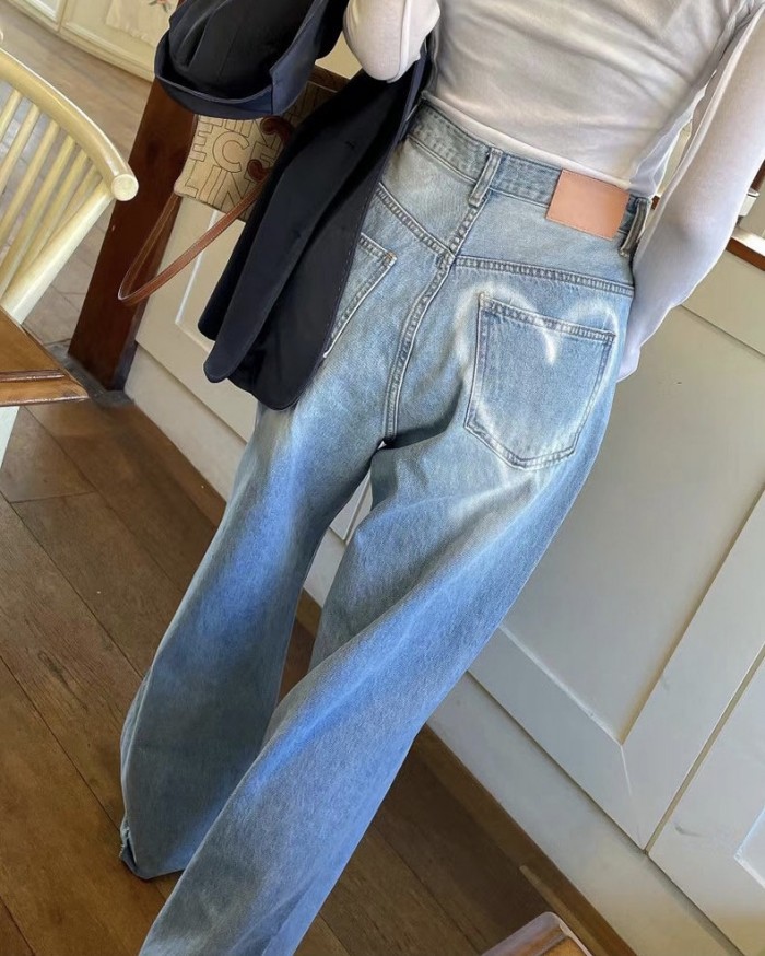 Heart graffiti denim jeans