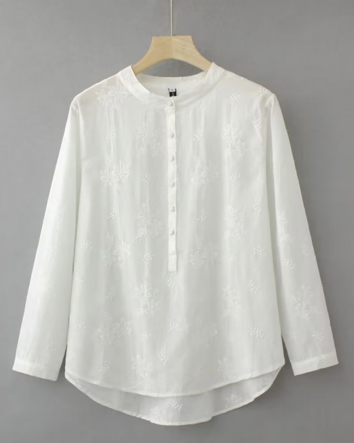 LM+ Floral embroidered blouse
