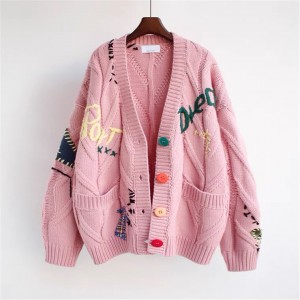 Oversized Graffiti knit cardigan