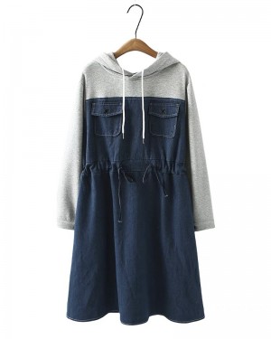 LM+ Denim hoodie dress