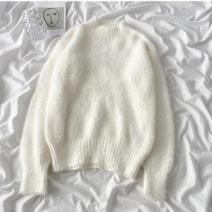 Fuzzy knit pullover