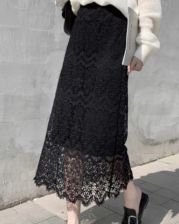 Black lace skirt clearance 4xl