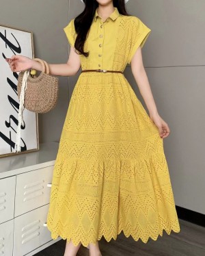Eyelet dress with inner slipdress
