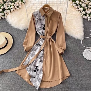 Mix motif tunic dress
