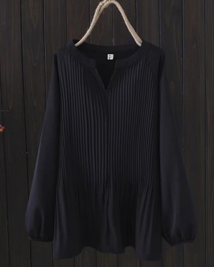 LM+ Flare pleat blouse