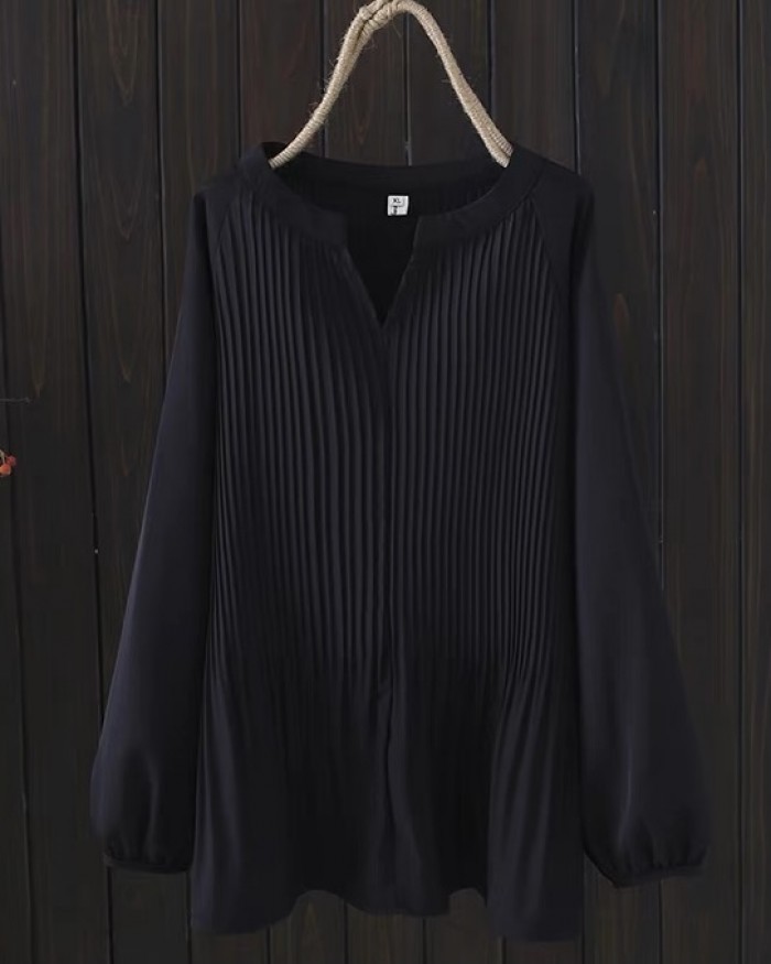 LM+ Flare pleat blouse