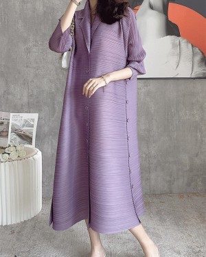 Pleated  button tunic dress