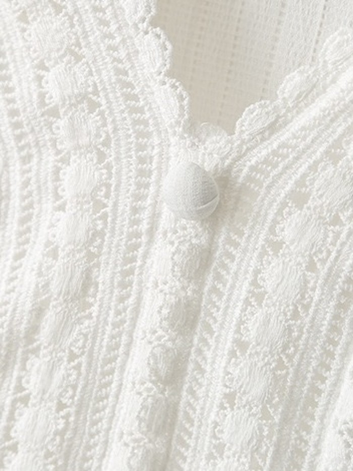 LM+  lace trim blouse