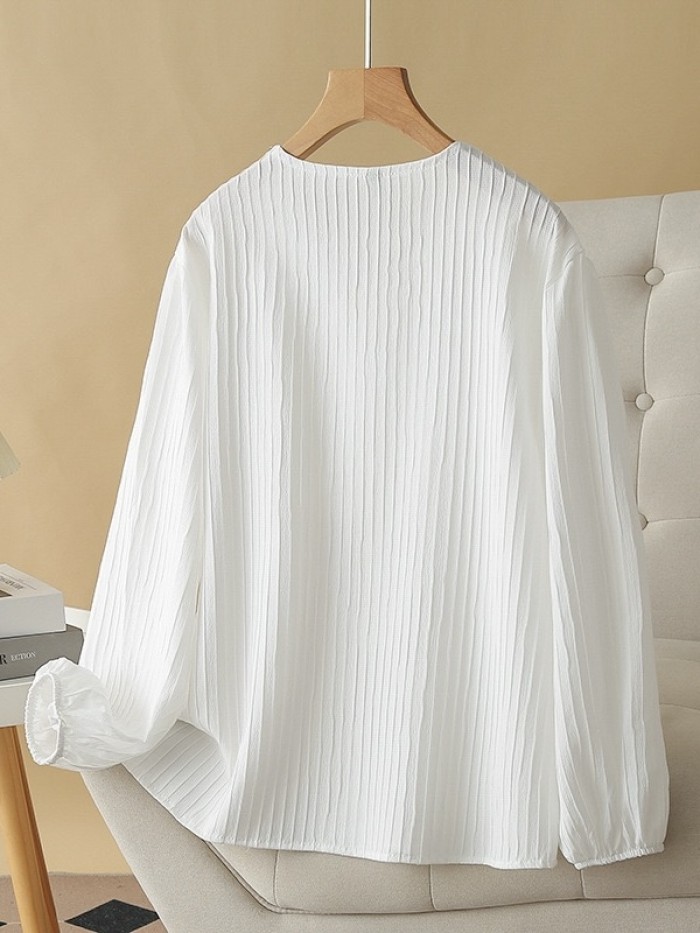 LM+  lace trim blouse