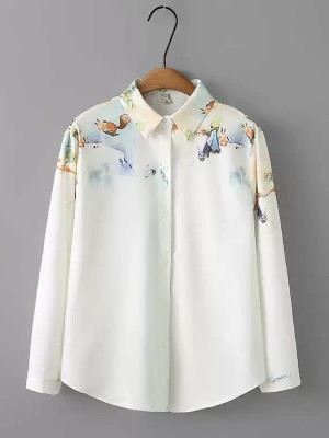 LM+  watercolor motif blouse