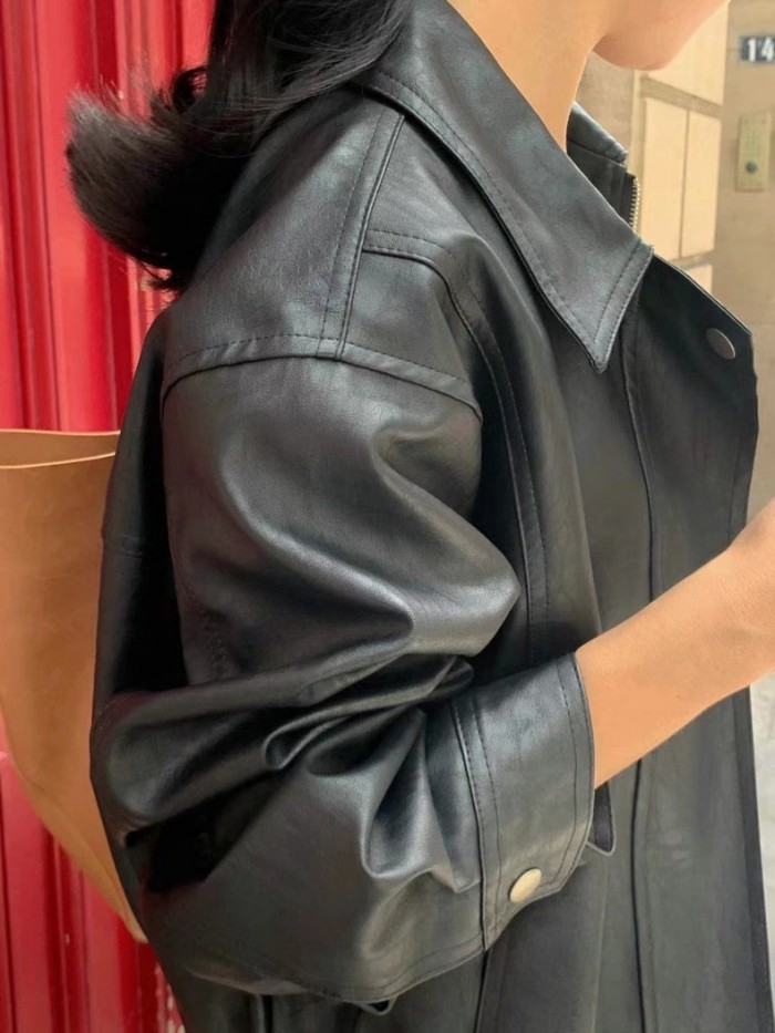 PU Jacket with collar
