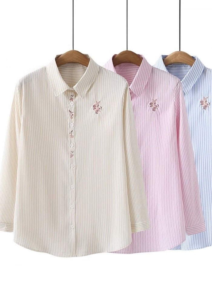 LM+  floral stripe blouse