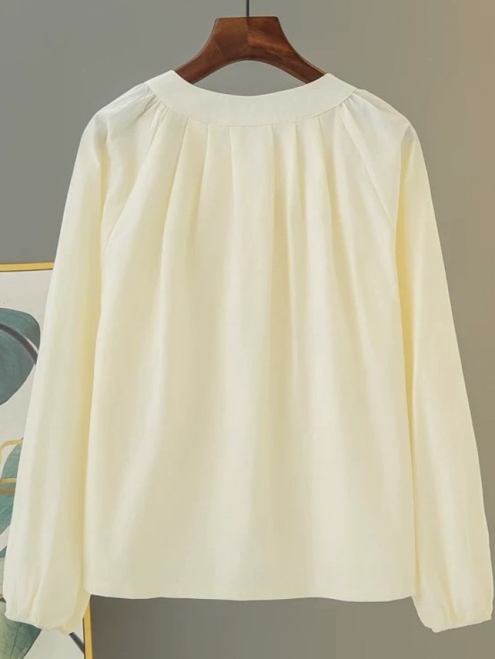 LM+  round collar blouse