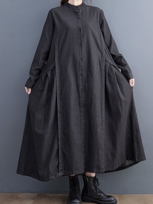 Denim dress with pockets
