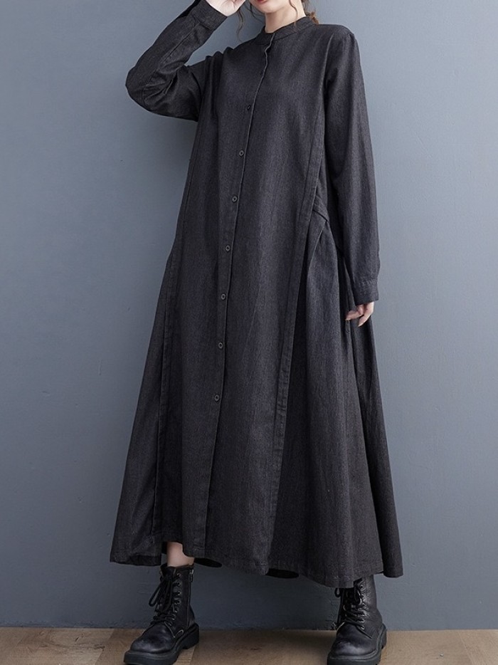 Denim dress with pockets