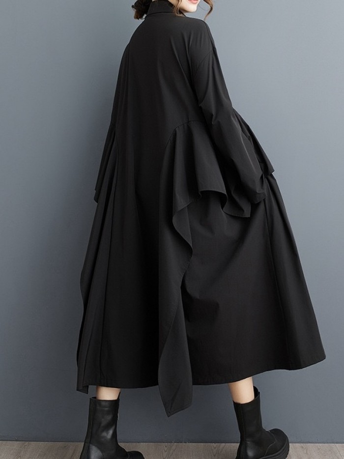 Asymmetrical layer oversized dress