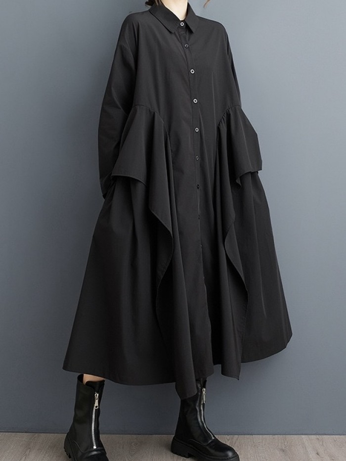 Asymmetrical layer oversized dress
