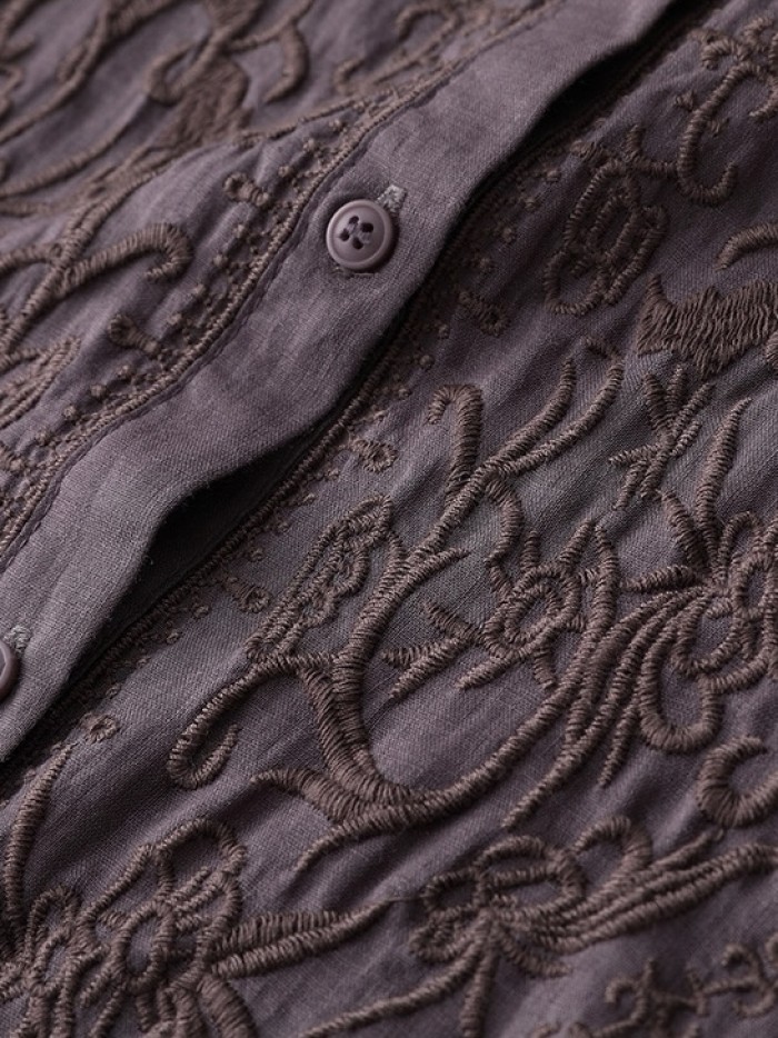 Embroidery tunic blouse