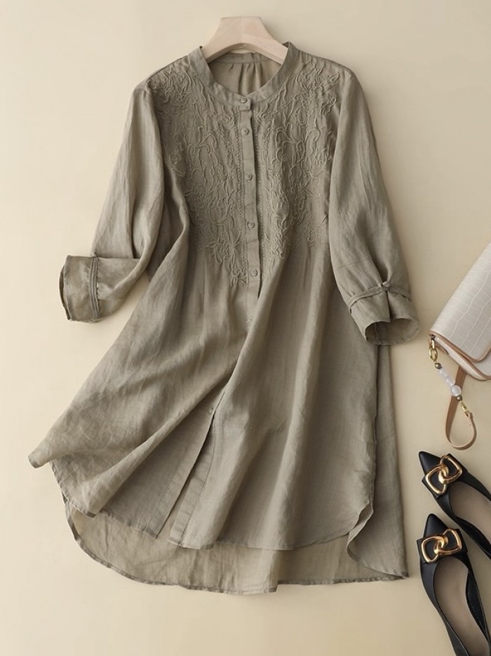 Embroidery tunic blouse