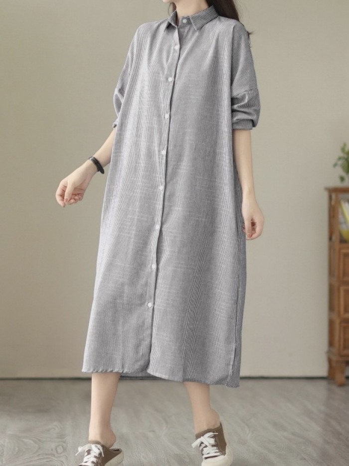 Stripe button dress