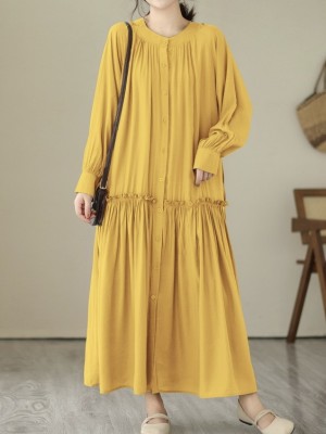 Long button dress