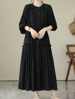 Long button dress