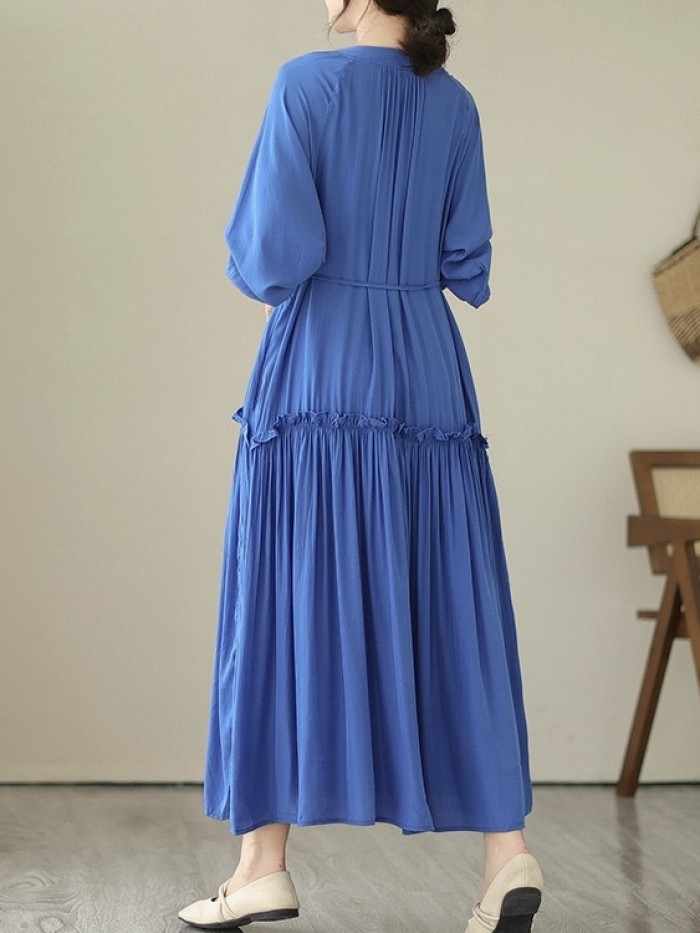 Long button dress