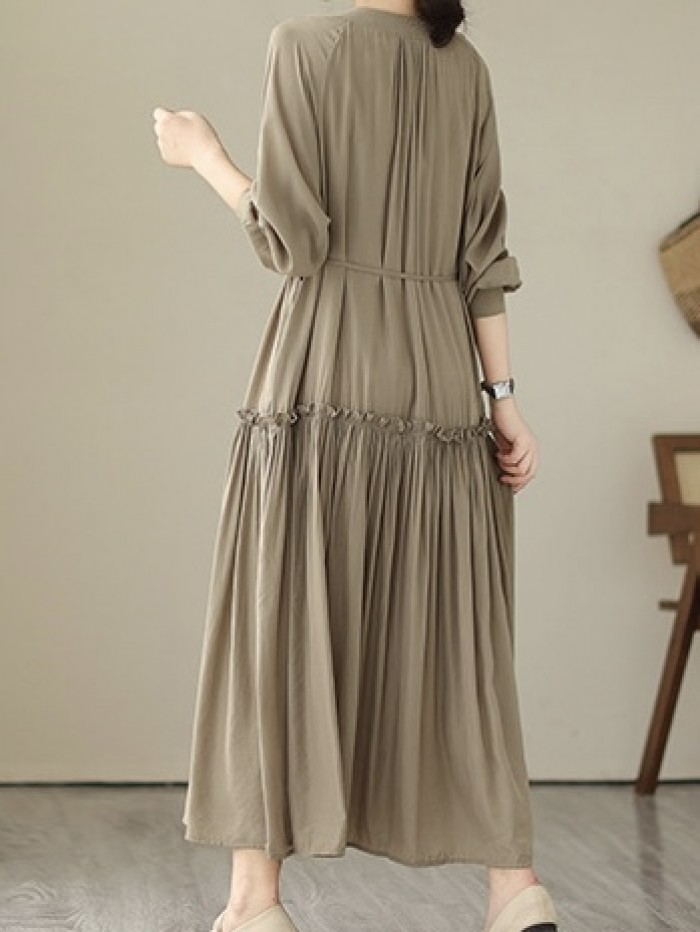 Long button dress