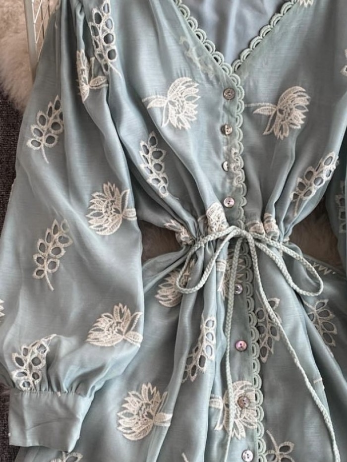 Floral broderie eyelet dress