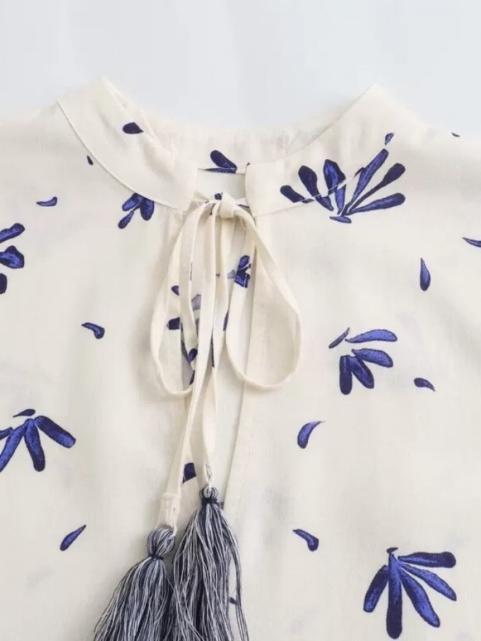 Floral motif tunic dress