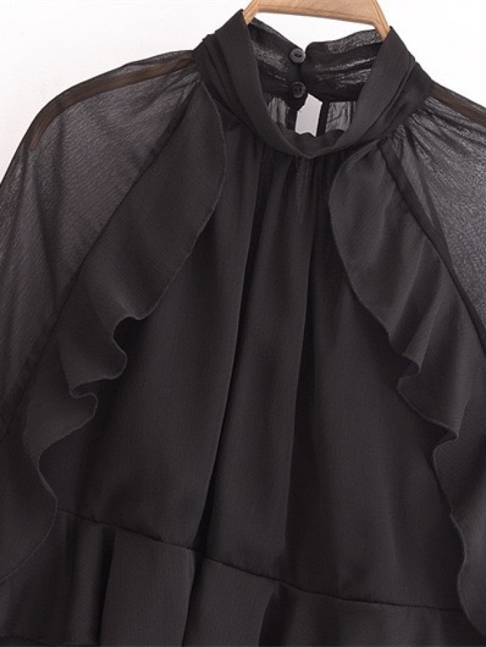 Sheer ruffle blouse