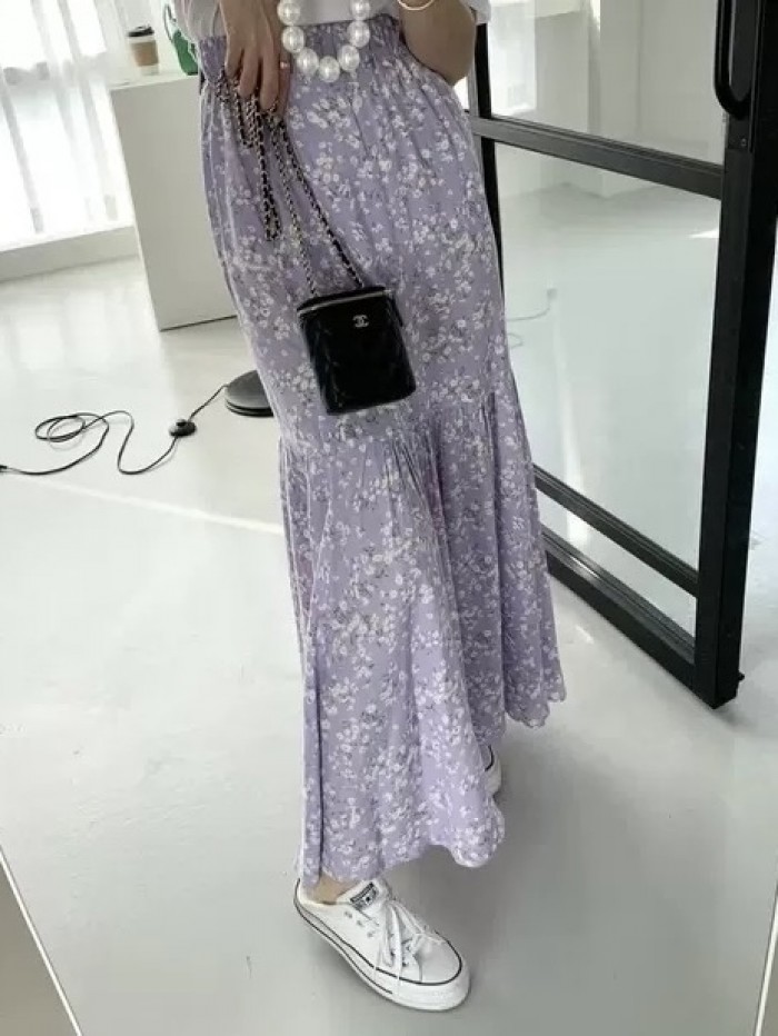 Floral motif skirt