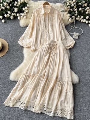 Lace blouse and skirt set