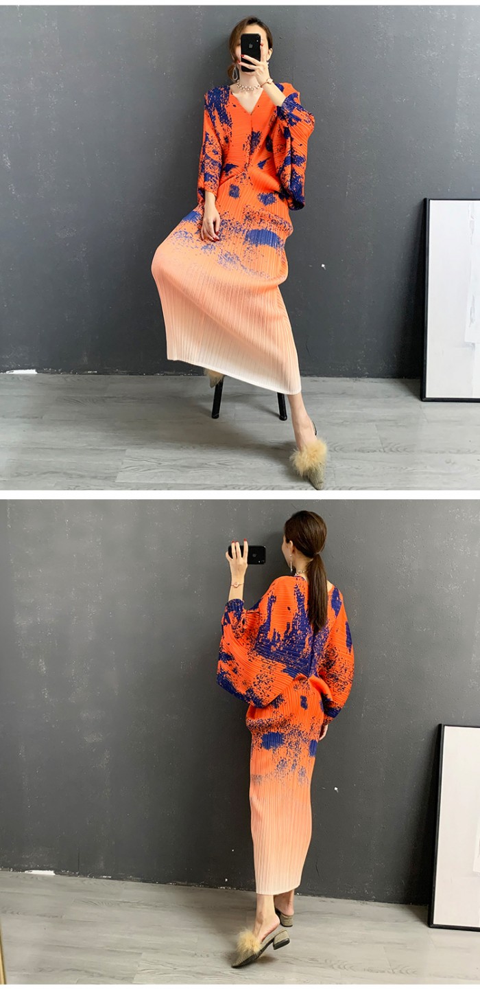 [PREMIUM] Watercolor Pleated Dress