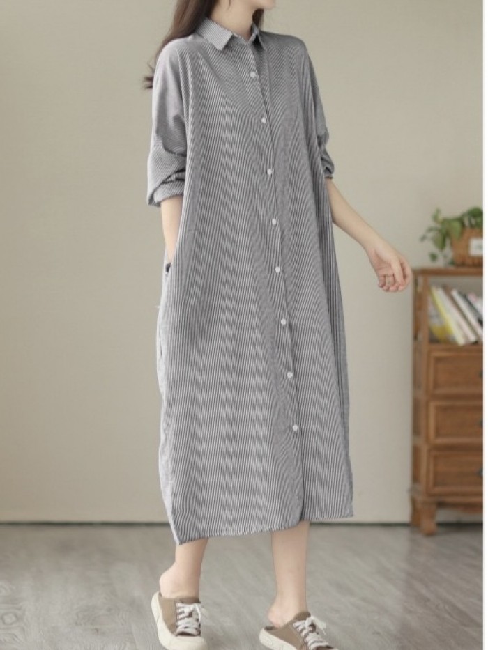 Stripe button dress