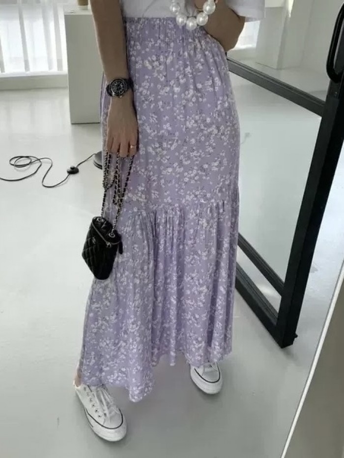 Floral motif skirt