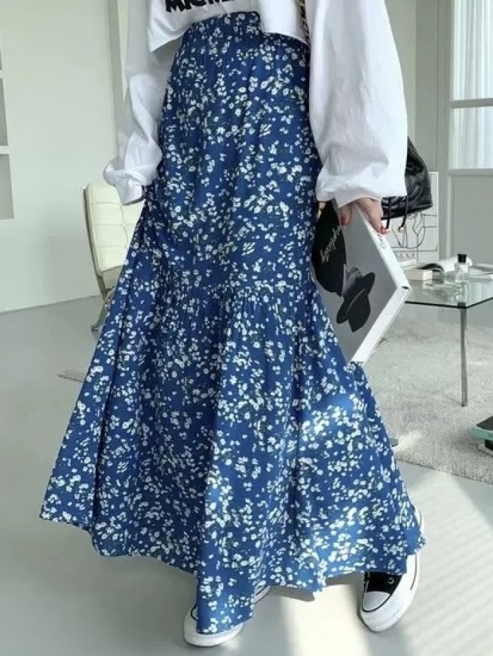 Floral motif skirt