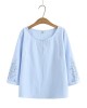 LM+  Embroidered  sleeve blouse