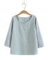 LM+  Embroidered  sleeve blouse
