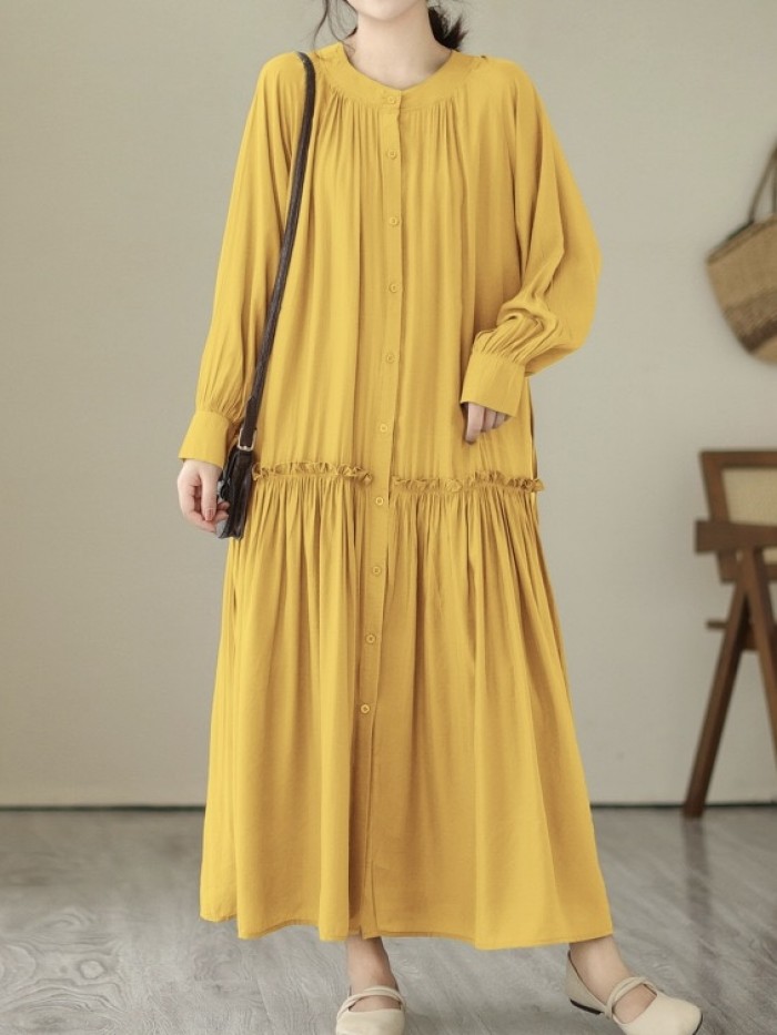 Long button dress