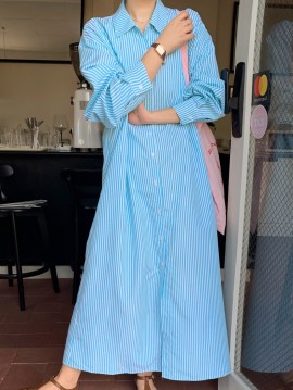 Stripe button dress