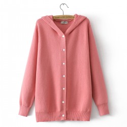 LM+ Button knit hoodie